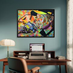 Il poster in alta definizione con cornice del mio dipinto del mito Valentino Rossi