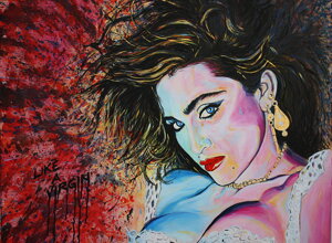 Dipinto di Madonna realizzato da Massimo Paravani con stile cromatismo emozionale Amy Winehouse