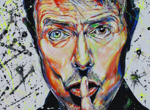 Dipinto di David Bowie realizzato da Massimo Paravani in stile cromatismo emozionale