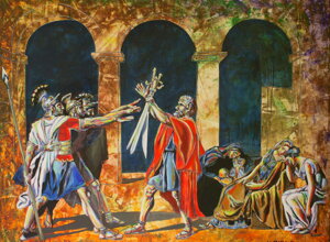 Rivisitazione del capolavoro di Jacques-Louis David Rivisitazione del capolavoro di Jacques-Louis David