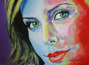 Dipinto di Charlize Theron - Massimo Paravani Dipinto di Charlize Theron - Massimo Paravani