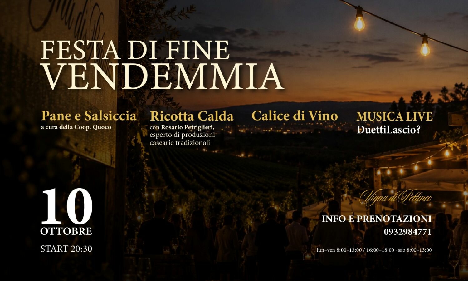“Festa di fine vendemmia” a Vigna di Pettineo “Festa di fine vendemmia” a Vigna di Pettineo