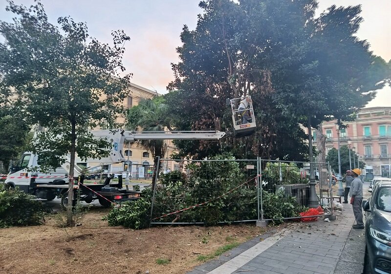 Piazza Iolanda, avviati gli interventi di manutenzione straordinaria del verde e della fontana