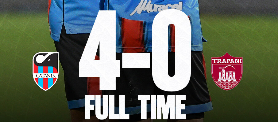 Il Catania travolge 4-0 in casa il Trapani ed accorcia dal Benevento