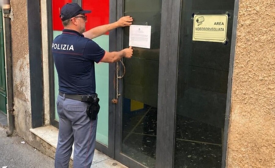 Sala giochi di Adrano chiusa dalla Polizia di Stato per 7 giorni
