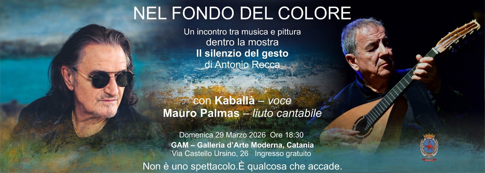 Antonio Recca, alla GAM di Catania musica con Kaball&agrave; e un reading di poesia