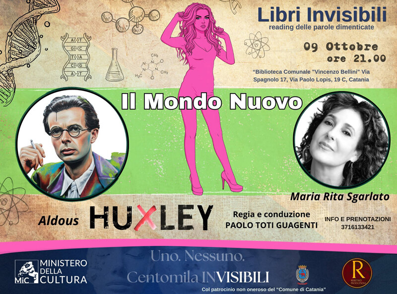 'Libri Invisibili', continuano a Catania le letture immersive il 9 ottobre con 'Il mondo nuovo' di Aldous Huxley