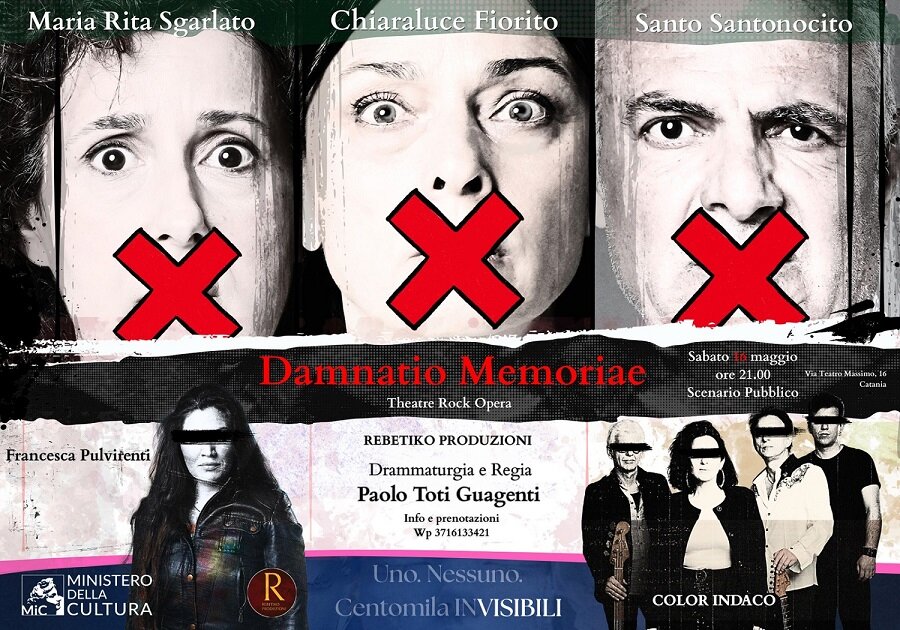 A Scenario Pubblico di Catania il 16 maggio 'Damnatio Memoriae' di Paolo Toti Guagenti