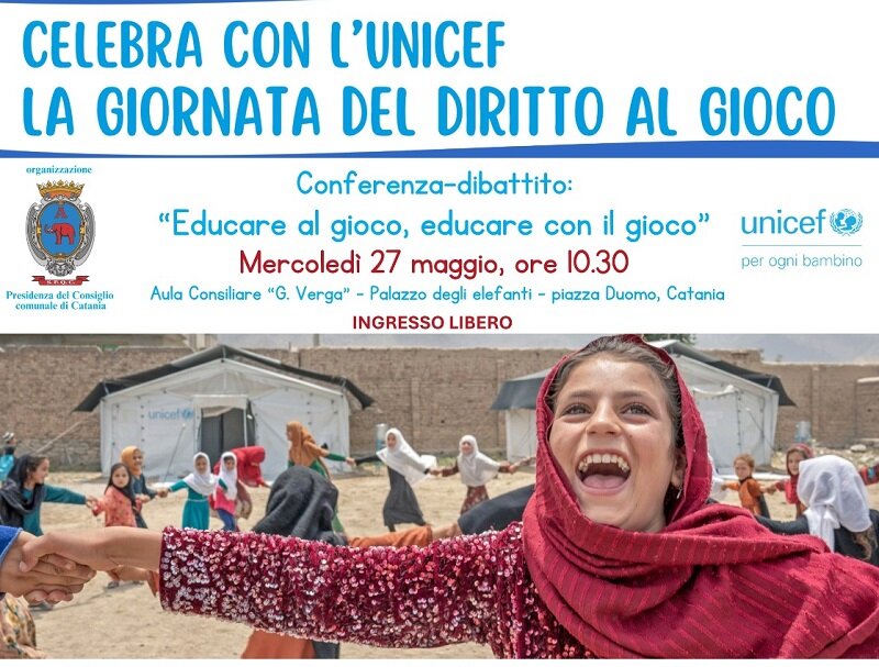 Giornata del gioco, domani conferenza in aula consiliare promossa da Presidenza consiglio comunale e Unicef