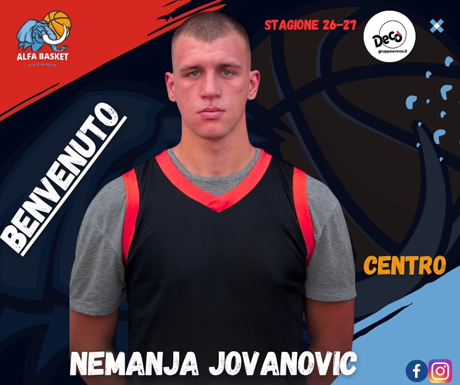 Decò Alfa Catania, sotto canestro arriva il centro serbo Nemanja Jovanovic