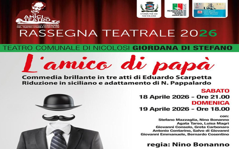 A Nicolosi il 18 e 19 aprile in scena L'amico di papà di Eduardo Scarpetta