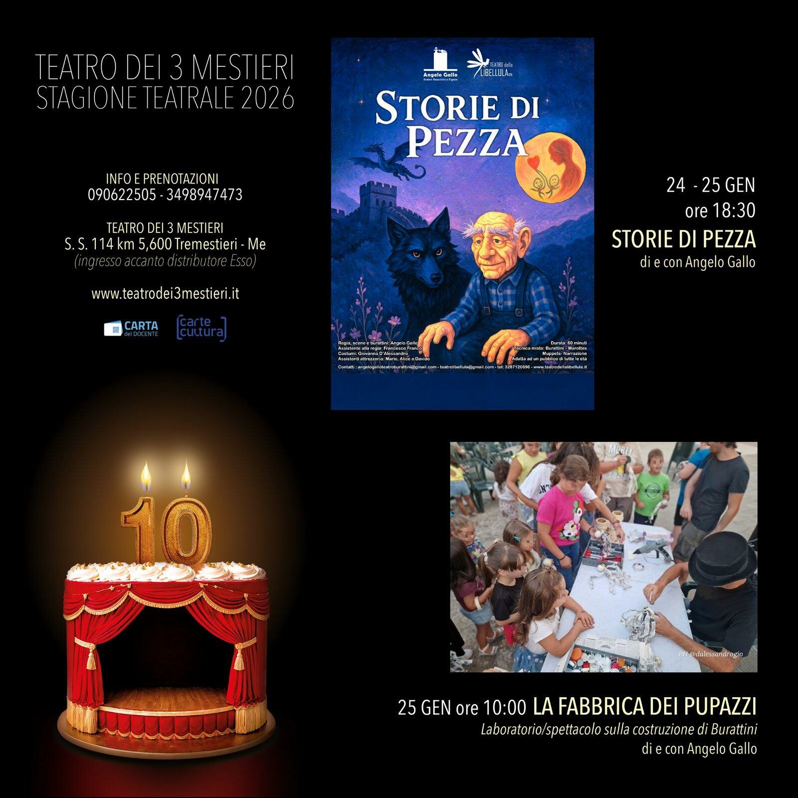 Al Teatro dei 3 Mestieri di Messina la stagione dedicata alle famiglie