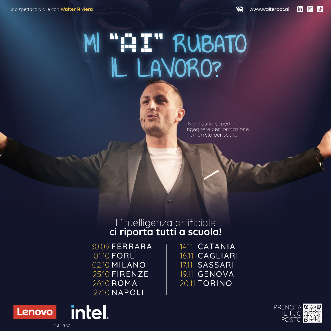 &ldquo;Mi &ldquo;AI&rdquo; rubato il lavoro?&rdquo;, Walter Riviera a Catania il 14 novembre