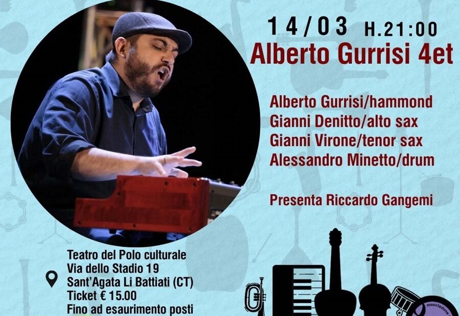 Il 14 marzo terzo atto del Battiati Jazz Festival - Note in teatro con l&rsquo;Alberto Gurrisi 4et