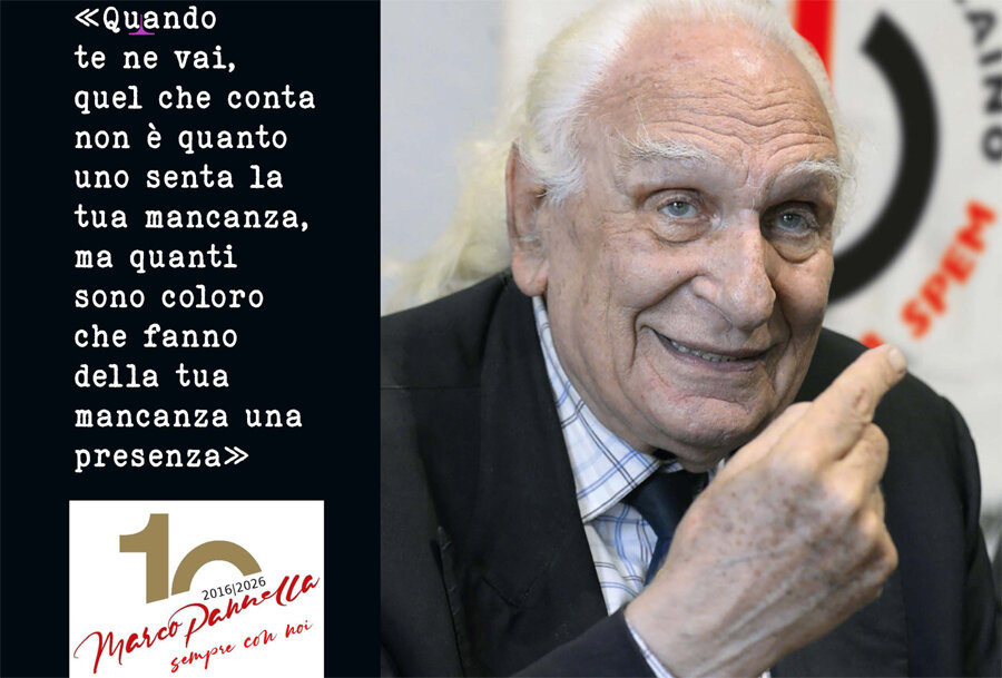 Il 6 marzo nell'aula consiliare si ricorda Marco Pannella a dieci anni dalla scomparsa