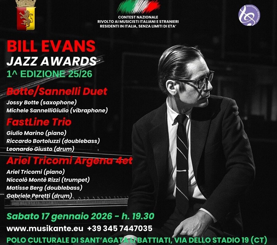 Serata finale il 17 gennaio dei &ldquo;Bill Evans Jazz Awards&rdquo;