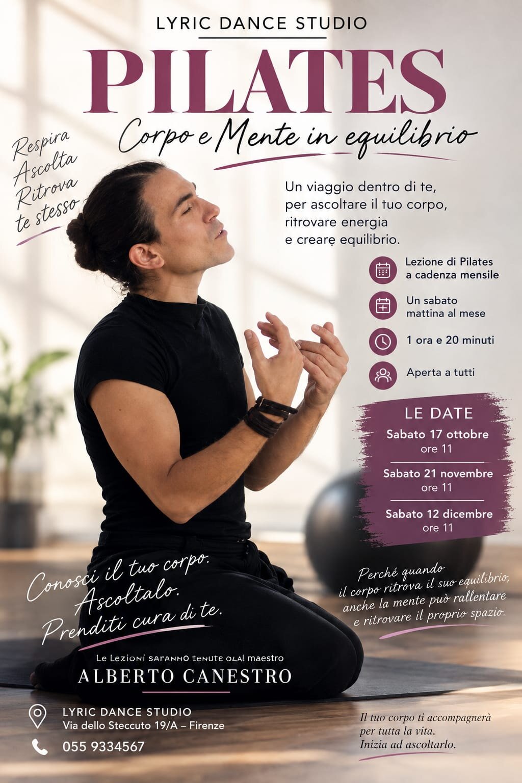 Masterclass Metodo Pilates con Alberto Canestro Masterclass Metodo Pilates con Alberto Canestro