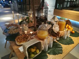 Brunch zumos y dulces