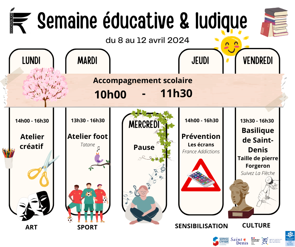 Semaine éducative et ludique du 8 au 12 avril 2024