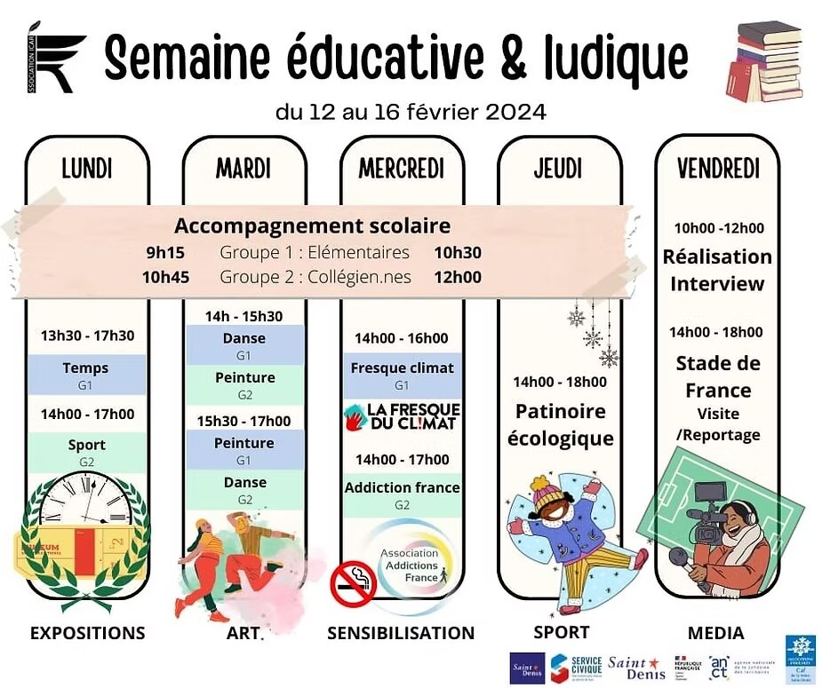 Semaine éducative et ludique du 12 au 16 février 2024