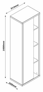 composad-pensile-colonna-linea-ladama-1-anta-4-vani-rovere-miele-nero-chalet-514-160-35-cm