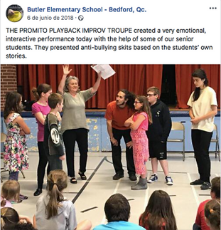 Facebook post from Centre Saint-Louis praising Promito Playback's latest performance