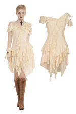 creamy-asymmetrical-dress