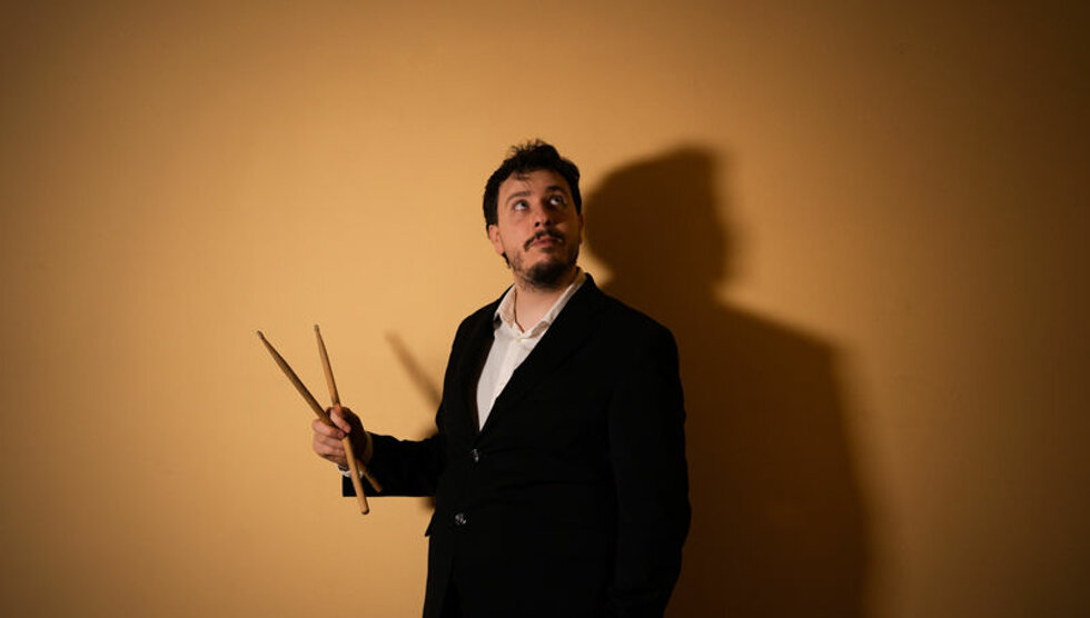 Giulio Daniele on drums. Photo by Stefano Cosi.