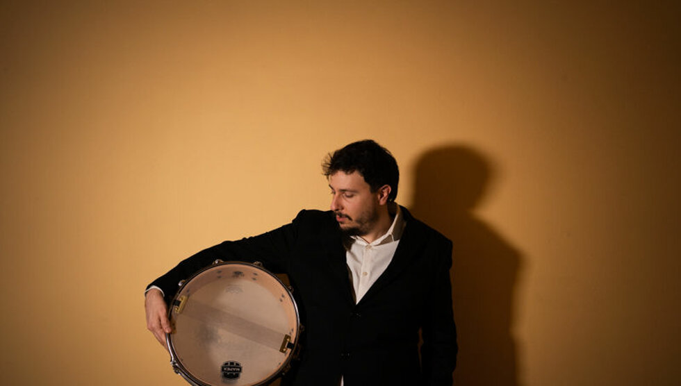 Giulio Daniele on drums. Photo by Stefano Cosi.
