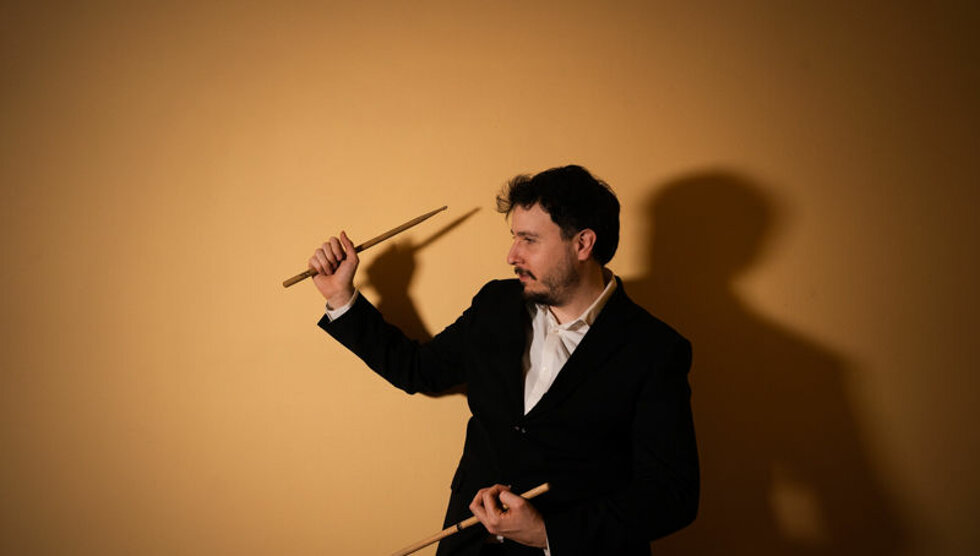 Giulio Daniele on drums. Photo by Stefano Cosi.