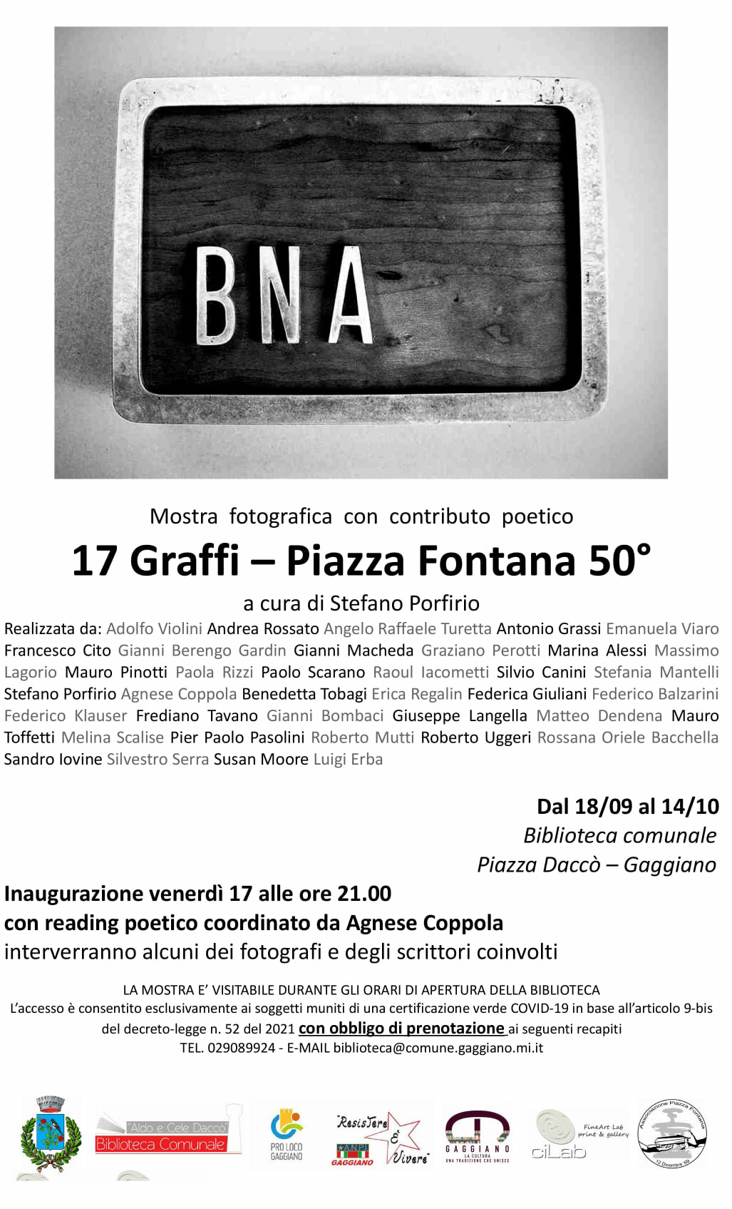 Gaggiano ricorda Piazza Fontana