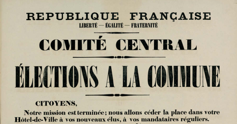La Commune de Paris. Sabato 25 marzo 1871. 