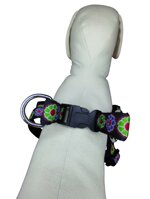coordinato-pettorina-ad-h-e-guinzaglio-in-nylon-nero-con-fiori-ricamati