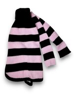 abbraccio-di-lana-maglioncino-a-righe-rosa-e-cioccolato-con-sciarpetta-coordinata