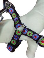 coordinato-pettorina-ad-h-e-guinzaglio-in-nylon-nero-con-fiori-ricamati