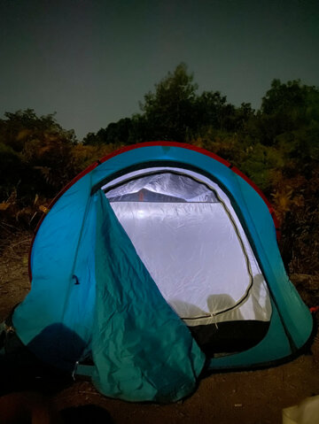 Night in a tent