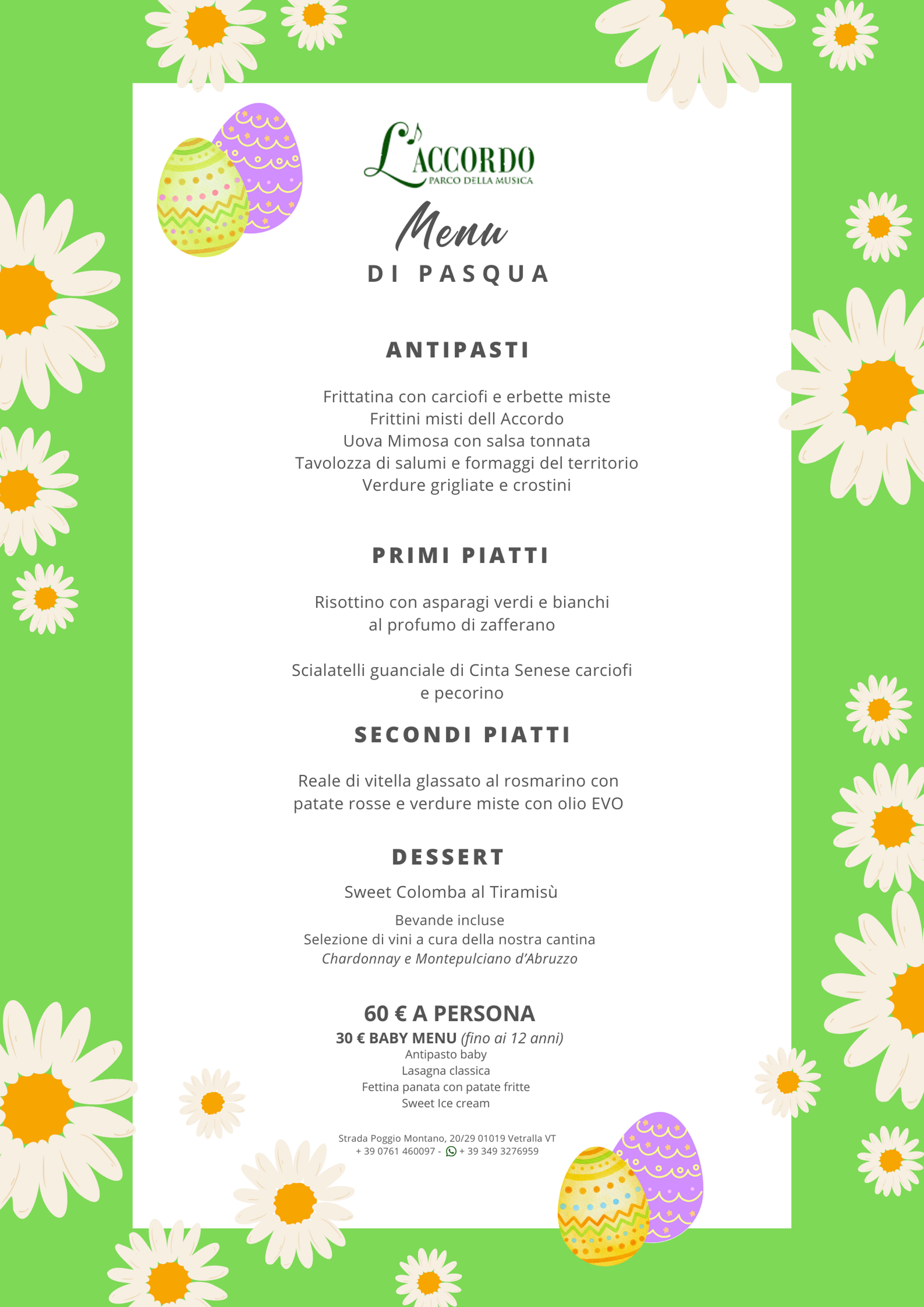 menu' pasqua