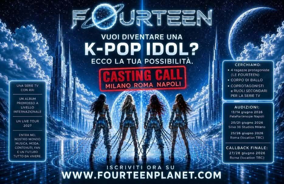 “Fourteen”: Napoli apre i casting del primo progetto K-Pop italo-europeo alla ricerca delle sue stelle