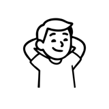 Vendere casa senza stress: icona di un uomo rilassato, cliente di ZeroCommissioni.