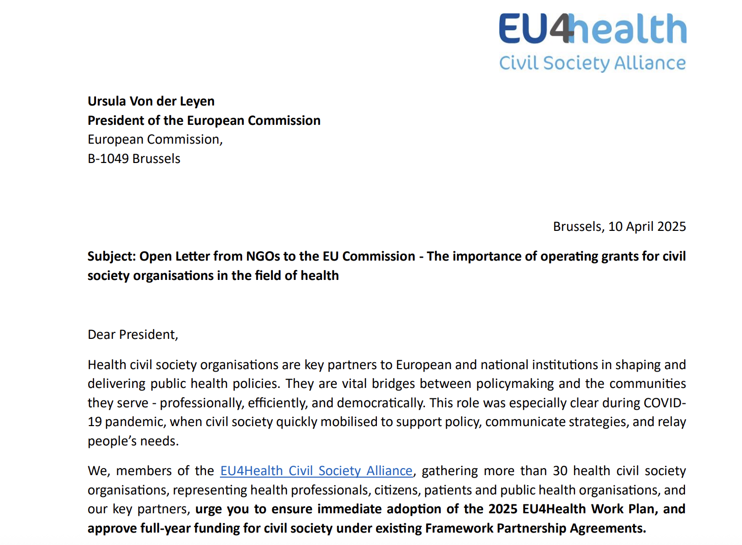 Lettera aperta dalla societ&agrave; civile alla Commissione UE