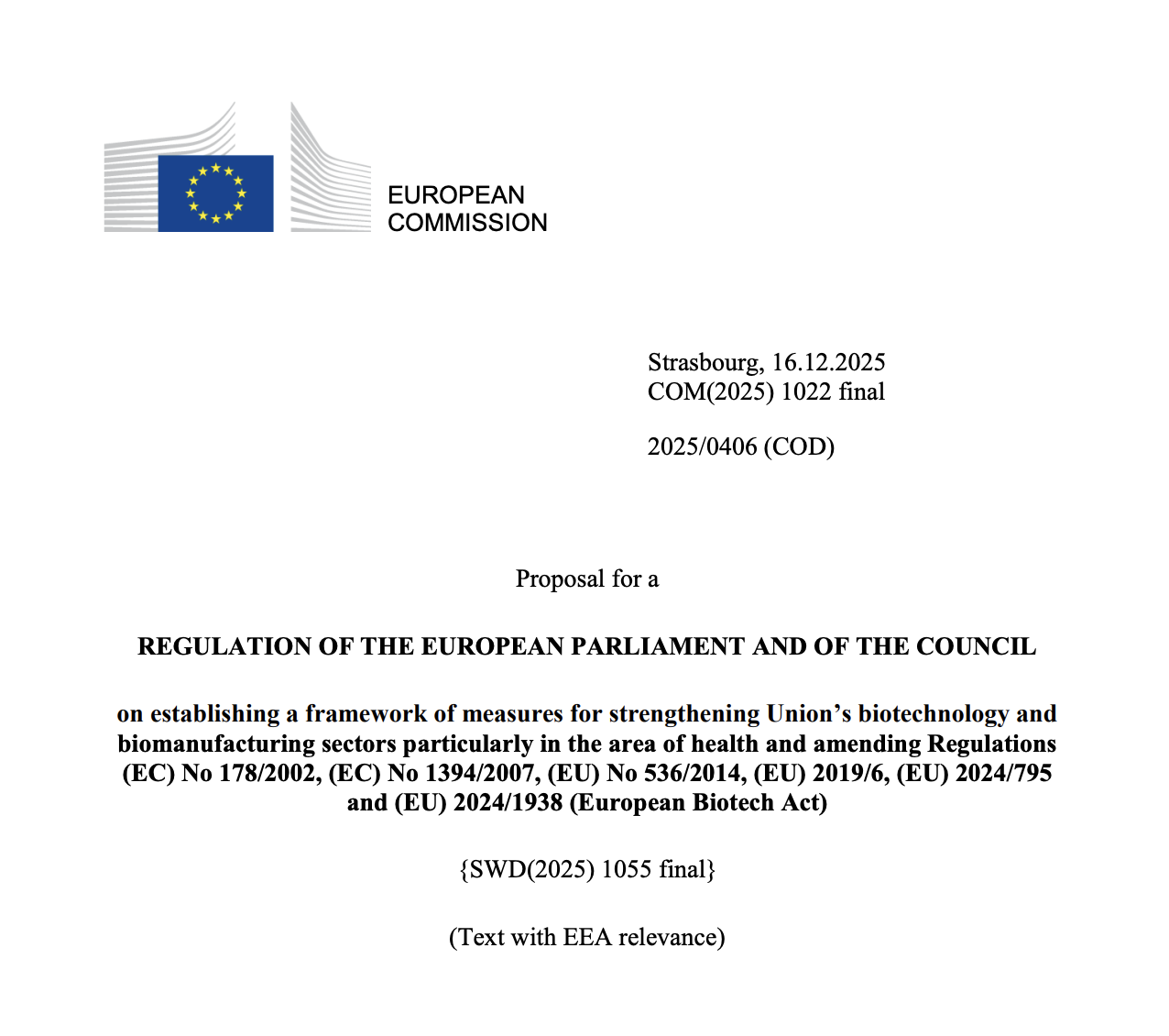European Biotech Act: a new vision for European biotech (by Stefano Romanelli) European Biotech Act: a new vision for European biotech (by Stefano Romanelli)