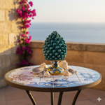 pigna-siciliana-in-ceramica-decorata-a-mano-verde-smeraldo
