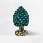 pigna-siciliana-in-ceramica-decorata-a-mano-verde-smeraldo