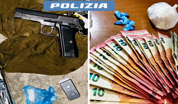 Droga e pistola clandestina in garage, ventiseienne arrestato dai Falchi della Squadra Nobile