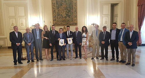 L'assistente arbitrale Nino Santoro ricevuto stamattina dal sindaco Bianco