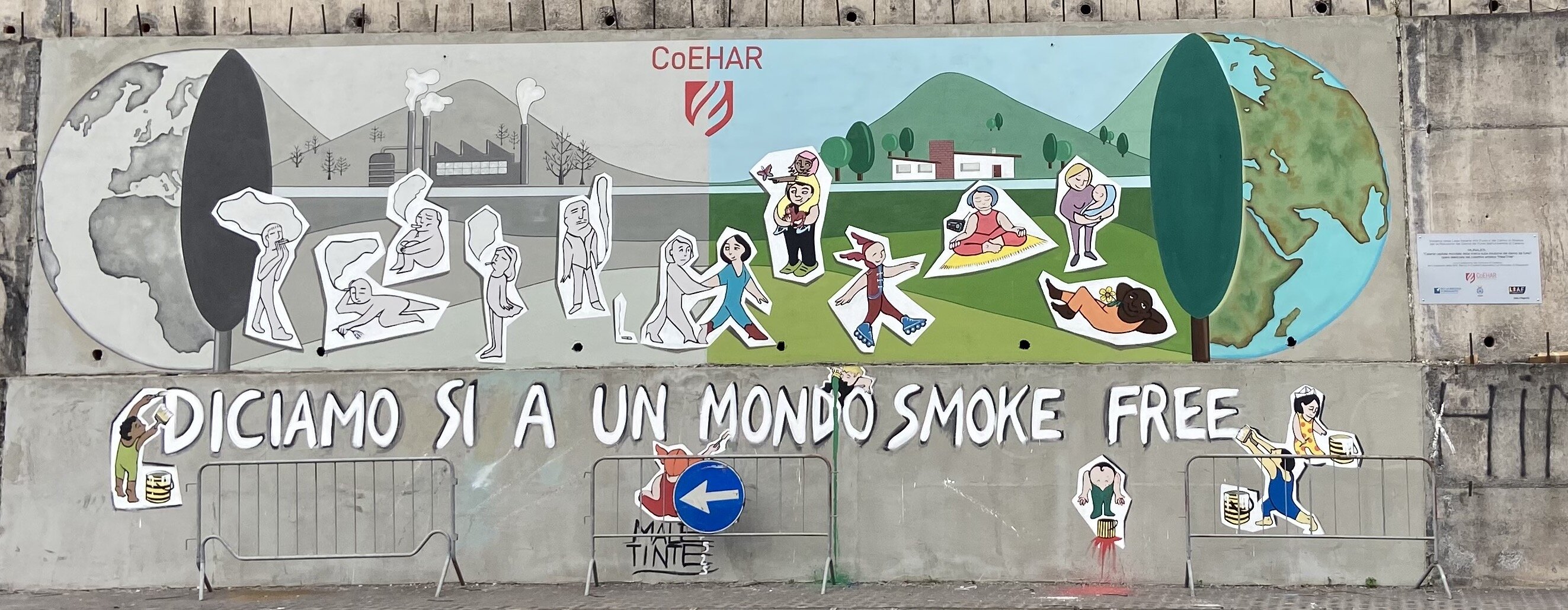Giornata Mondiale Antifumo, il CoEHAR dona un murales per sensibilizzare la cittadinanza&nbsp;&nbsp;