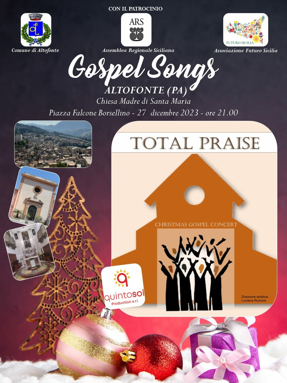 Ad Altofonte concerto Gospel il 27 dicembre con i "Total Praise"