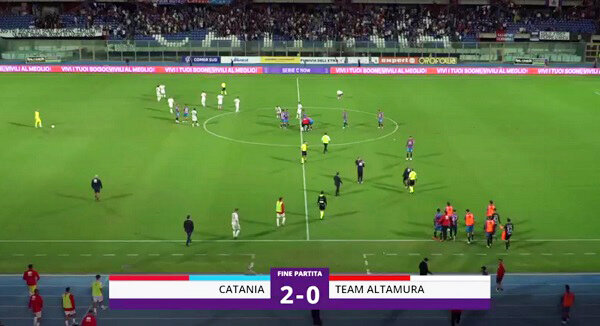 Serie C, il Catania batte 2-0 al "Massimino" il Team Altamura, in rete Carpani e Inglese