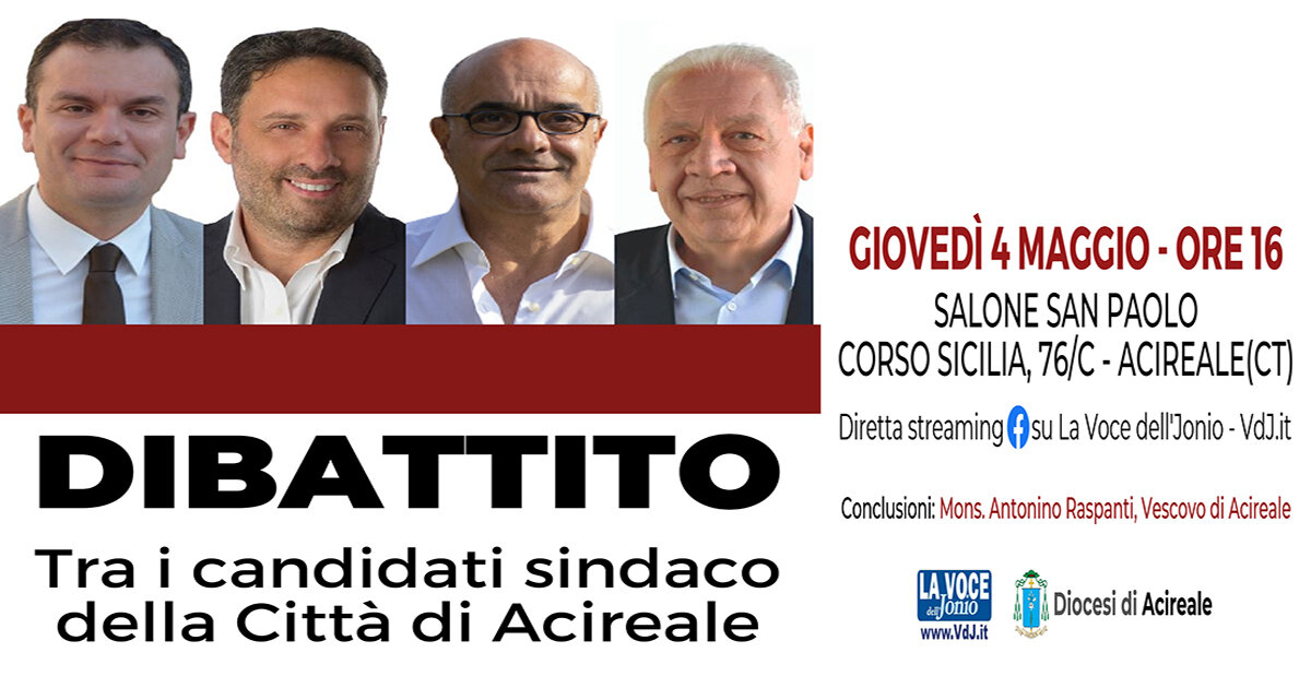 Elezioni Amministrative Acireale: candidati Sindaco a confronto il 4 maggio Elezioni Amministrative Acireale: candidati Sindaco a confronto il 4 maggio