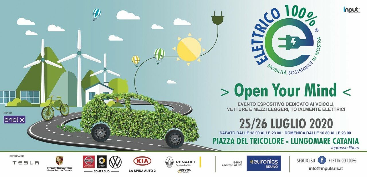 Elettrico 100%, il 25 e 26 luglio a Catania evento dedicato alla mobilit&agrave; sostenibile